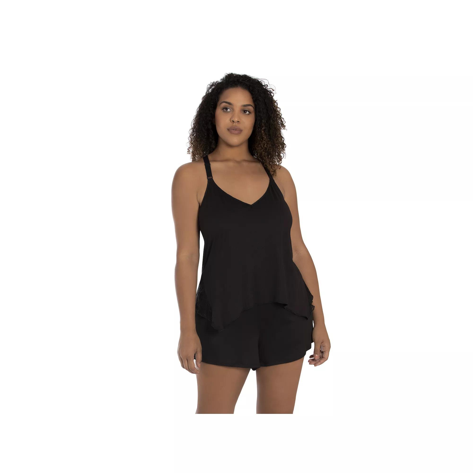 Plus Size Lilac+London Pajama Cami & Pajama Shorts Set, Womens Product Image
