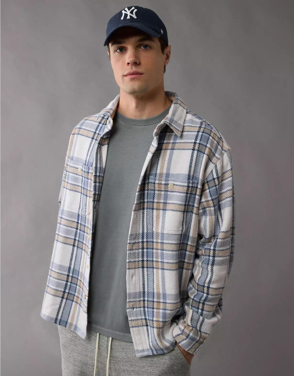 AE Textured Flannel Shirt Product Image