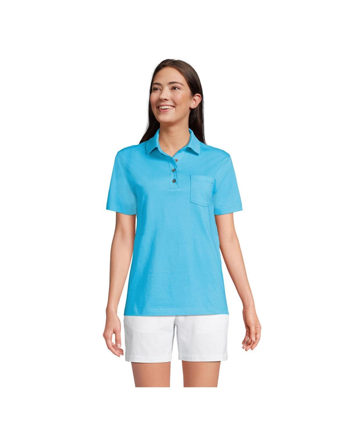 Womens Lands End Short Sleeve Super-T Polo Product Image