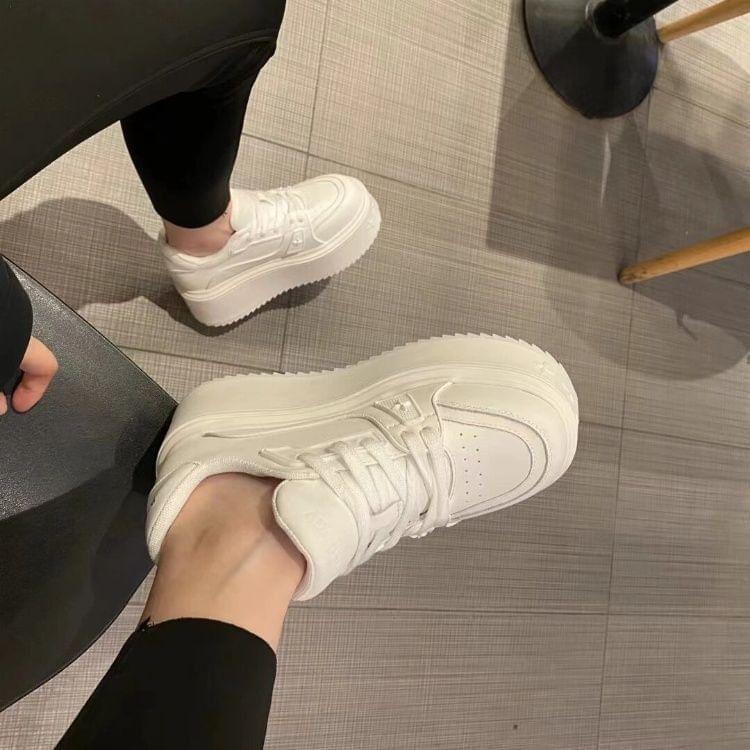 Lace-Up Platform Sneakers Product Image
