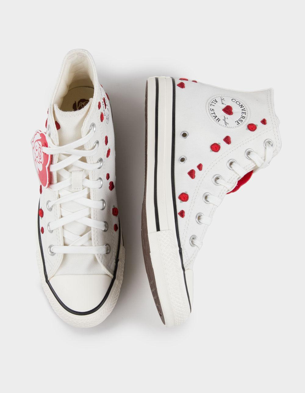 CONVERSE Chuck Taylor All Star Roses Embroidered Womens High Top Shoes Product Image