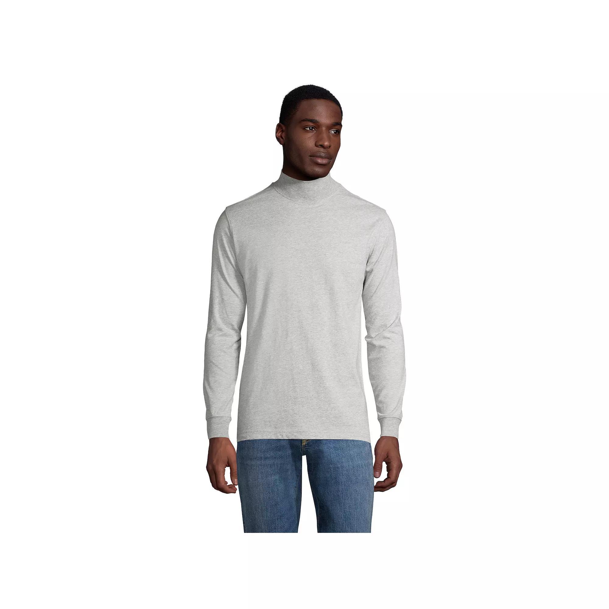 Big & Tall Lands' End Super-T Classic-Fit Mock Turtleneck, Men's, Size: 4XB, White Product Image