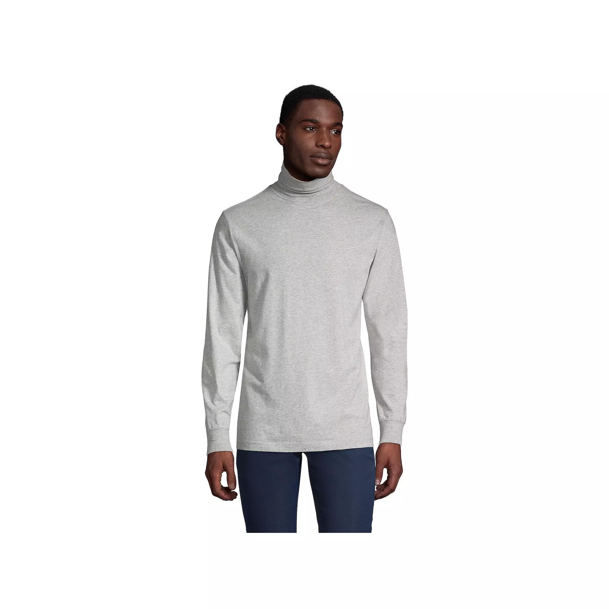Big & Tall Lands' End Super-T Classic-Fit Turtleneck, Men's, Size: 4XB, Gray Grey Product Image