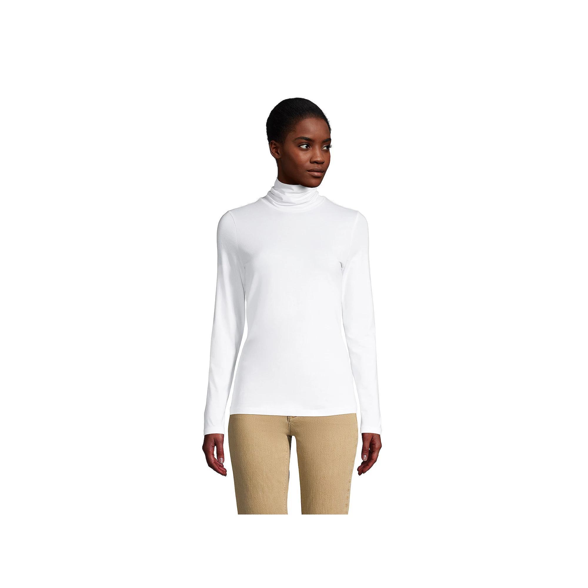 Womens Lands End Lightweight Fitted Turtleneck Product Image