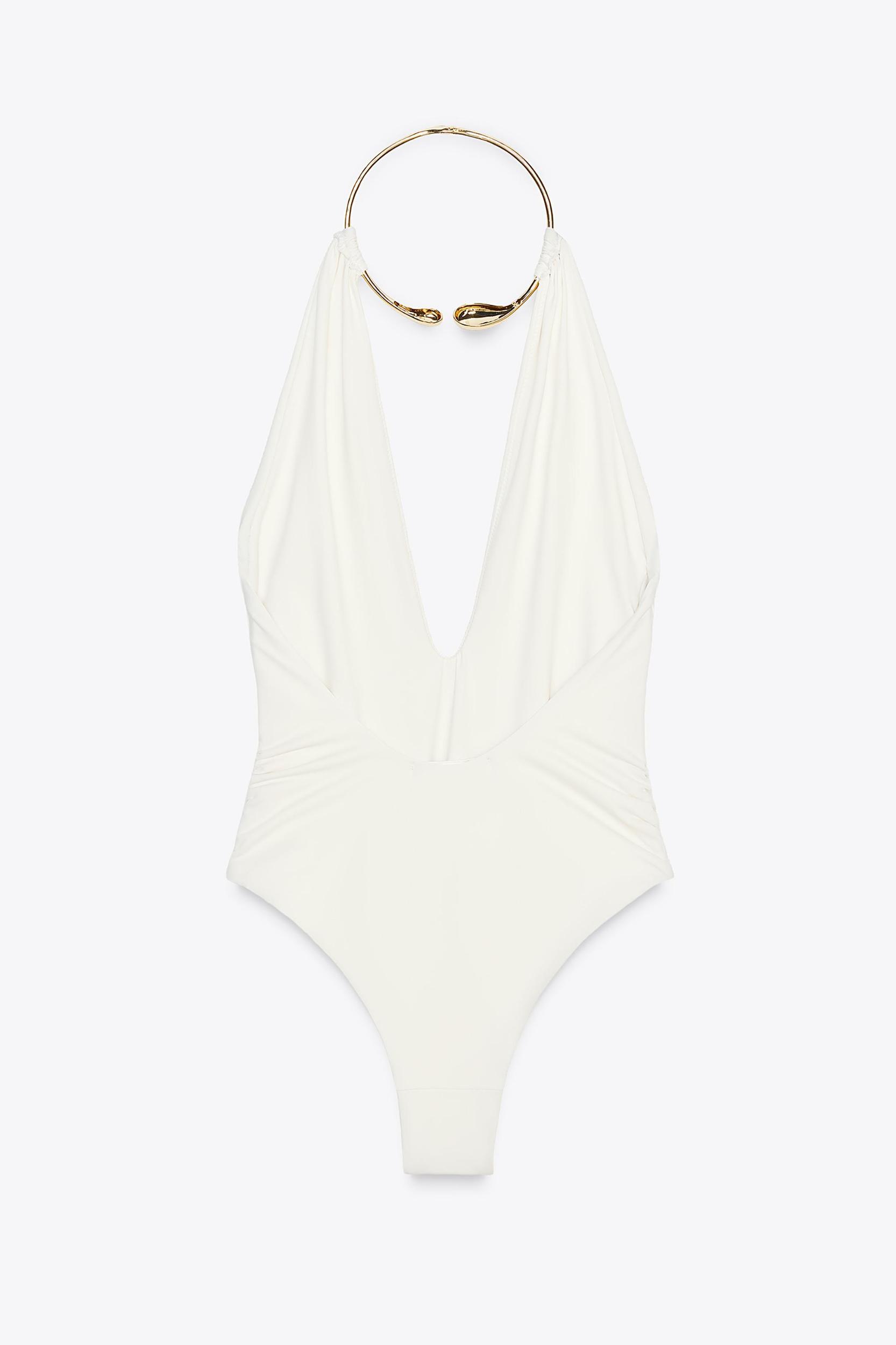 HALTER SWIMSUIT WITH METAL COLLAR Product Image