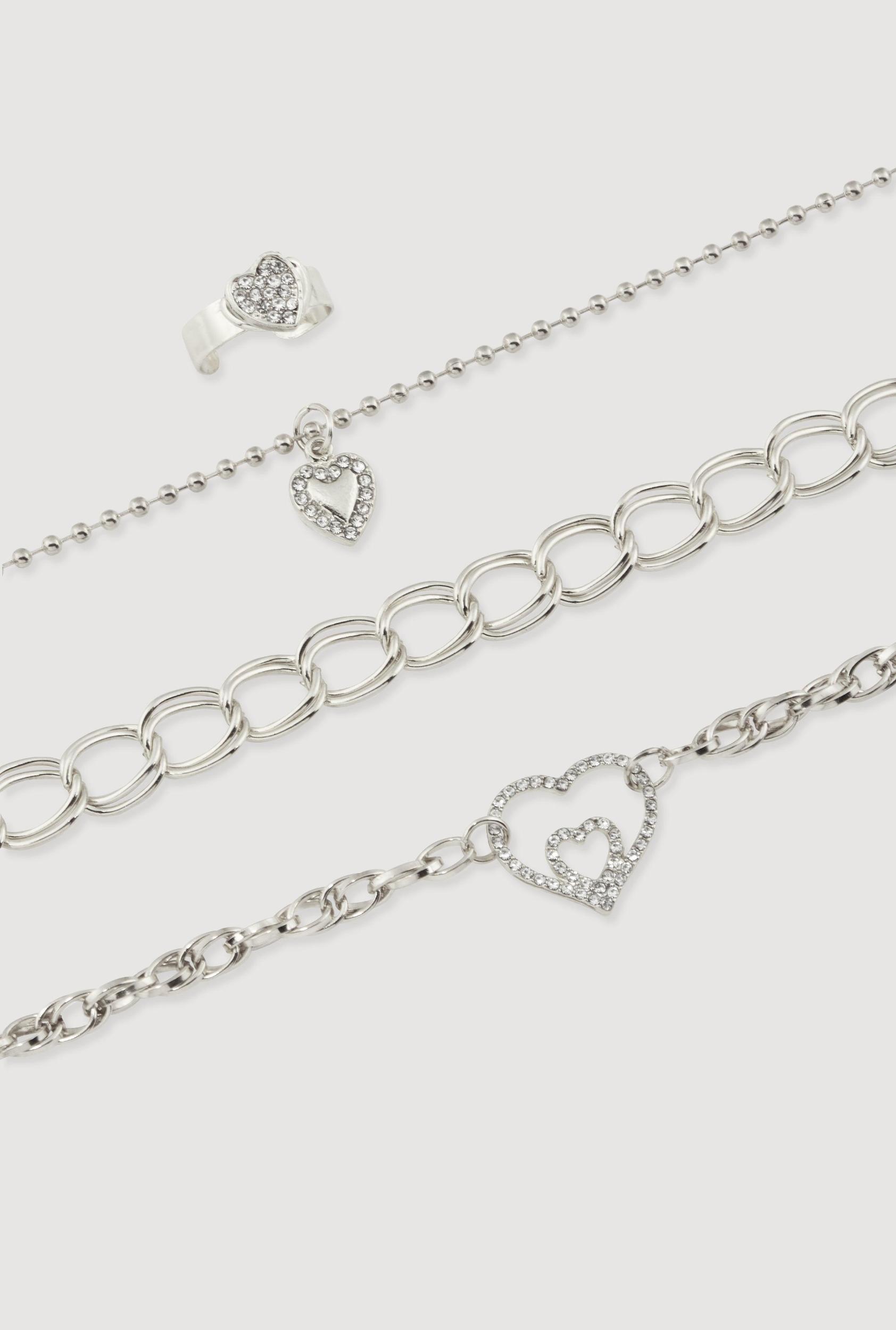 Cubic Zirconia Charm Anklets Set of 4 Female Product Image
