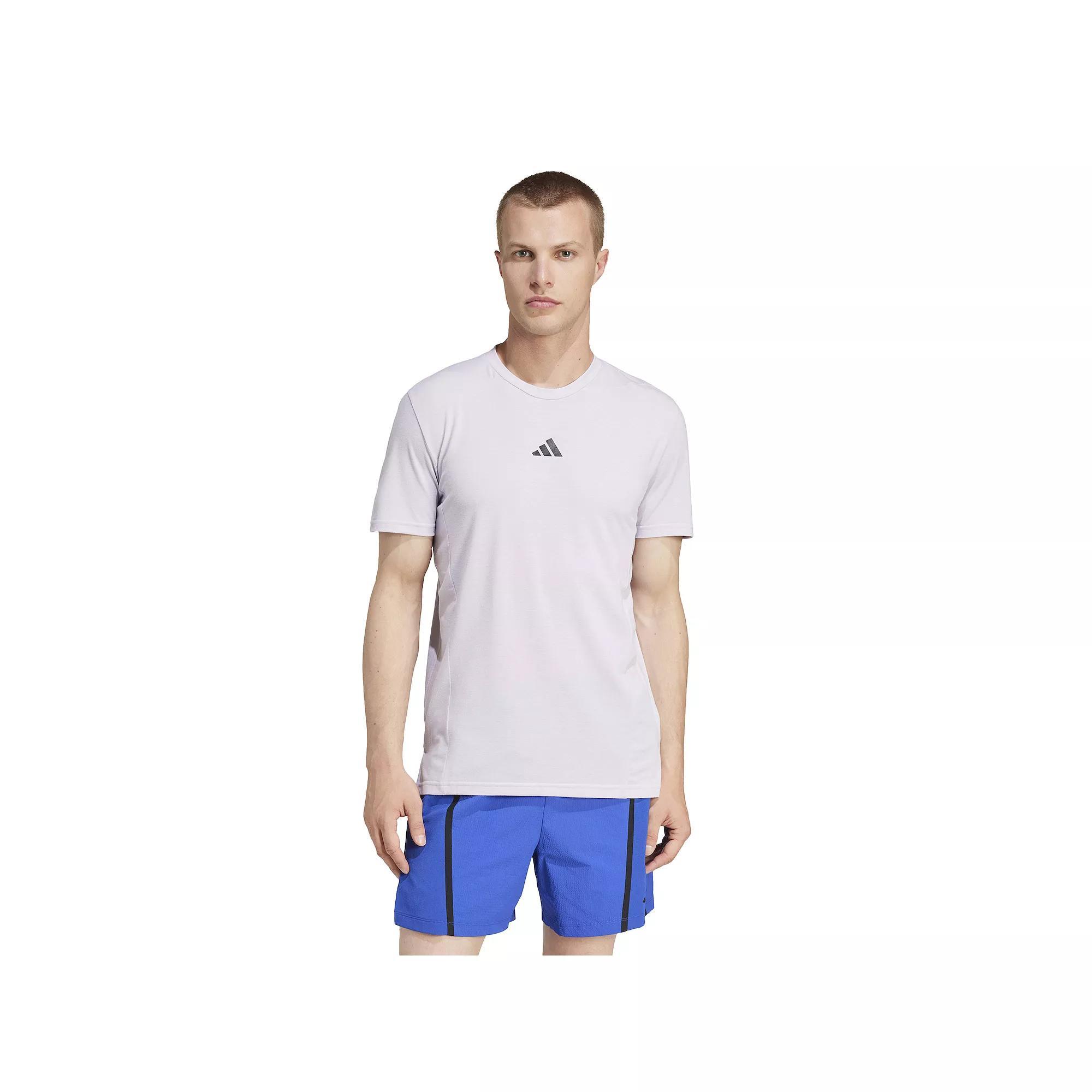 Men's adidas Designed For Training Workout T-Shirt, Size: XL, Silver Dawn Melange Product Image