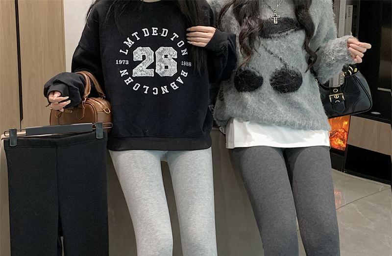 High Waist Plain Leggings Product Image