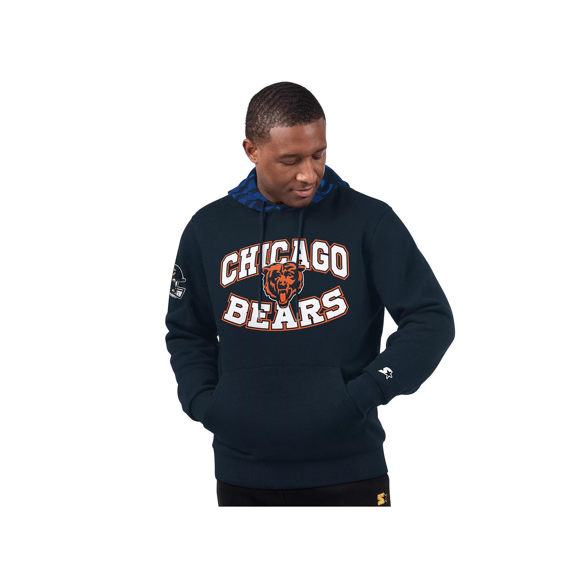 Mens Starter Chicago Bears Thursday Night Gridiron Pullover Hoodie Blue Product Image