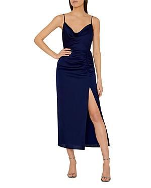 Milly Lilliana Ruched Midi Slip Dress Product Image