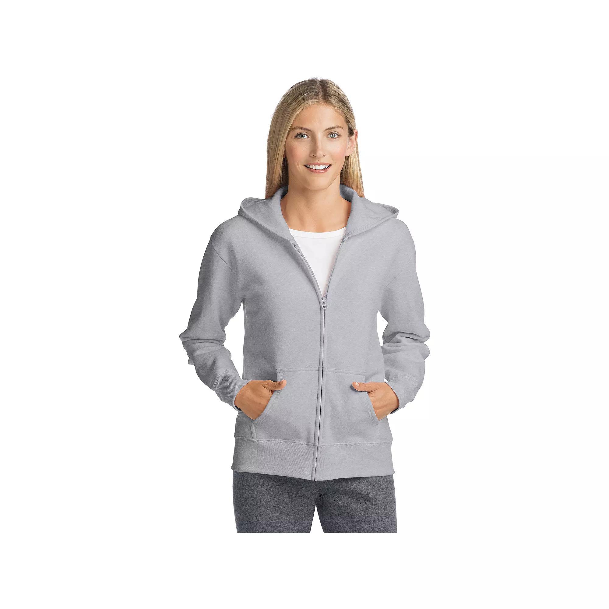 Womens Hanes EcoSmart Full-Zip Hoodie Sweatshirt Blue Product Image