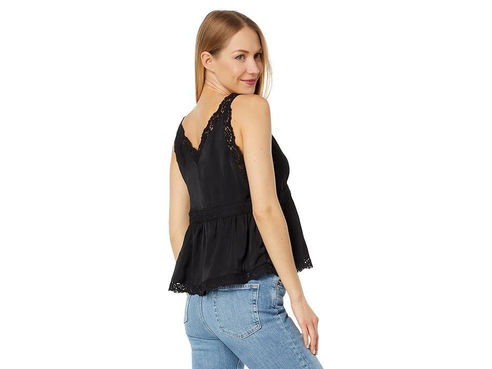 Lucky Brand Satin Lace Babydoll Cami Women's Clothing Product Image