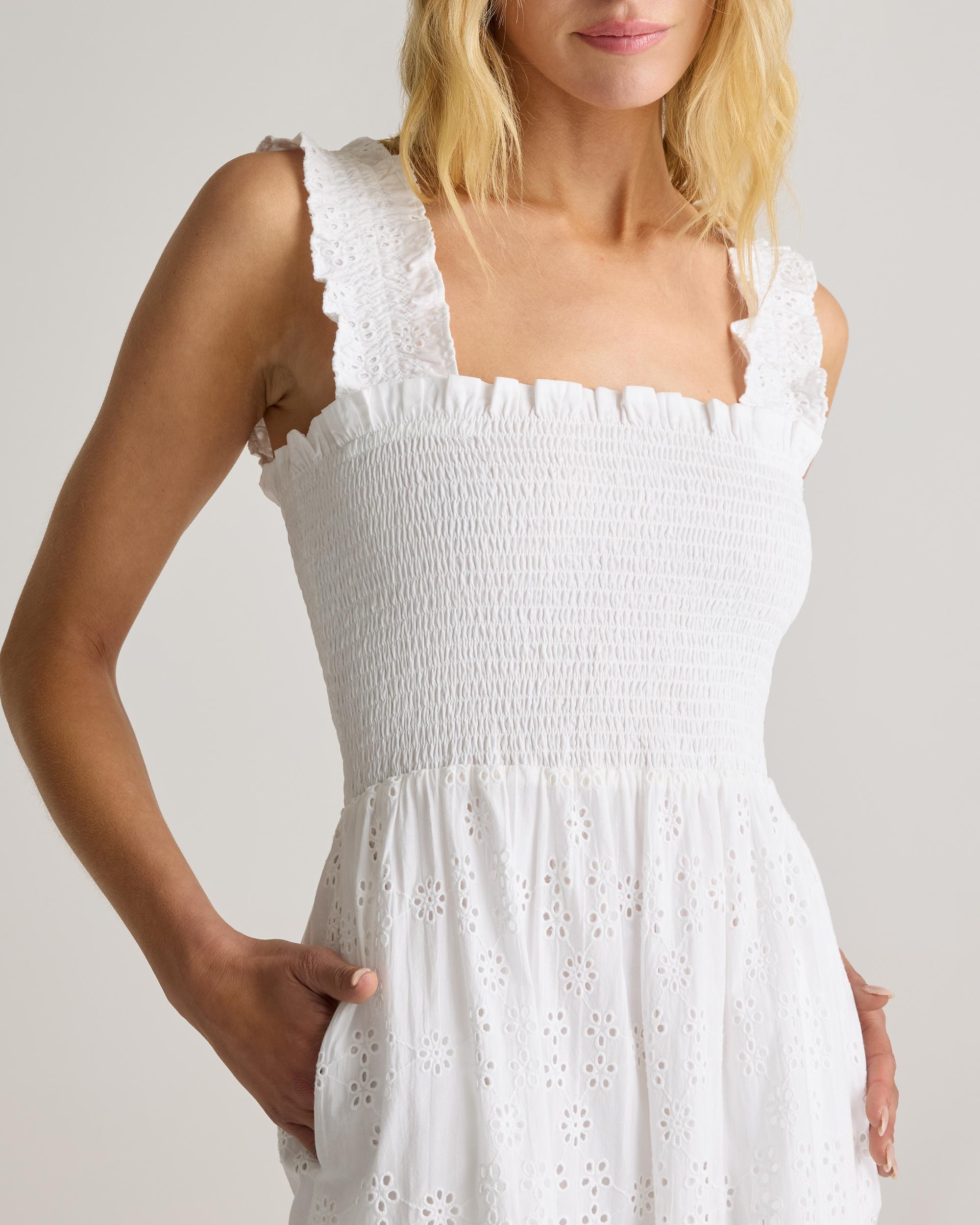 Quince | Women's Smocked Midi Dress Size XL, Organic Cotton Product Image