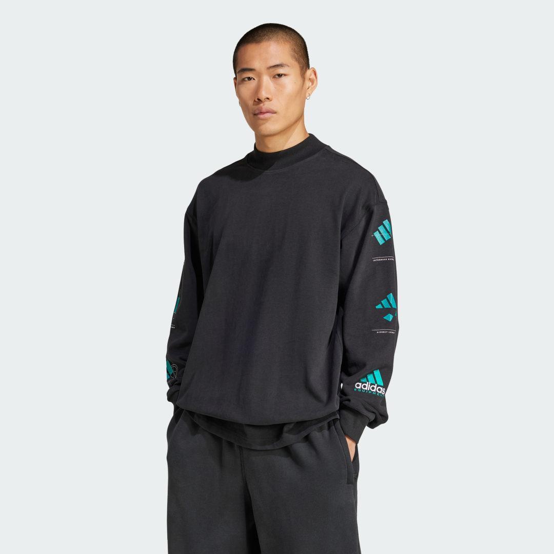 adidas Equipment Long Sleeve Graphic Tee Cloud White 2XL Mens Product Image