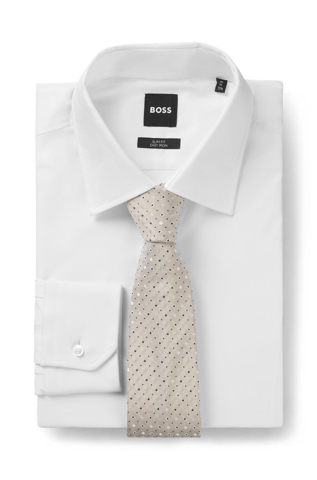 Silk-blend tie with jacquard pattern Product Image
