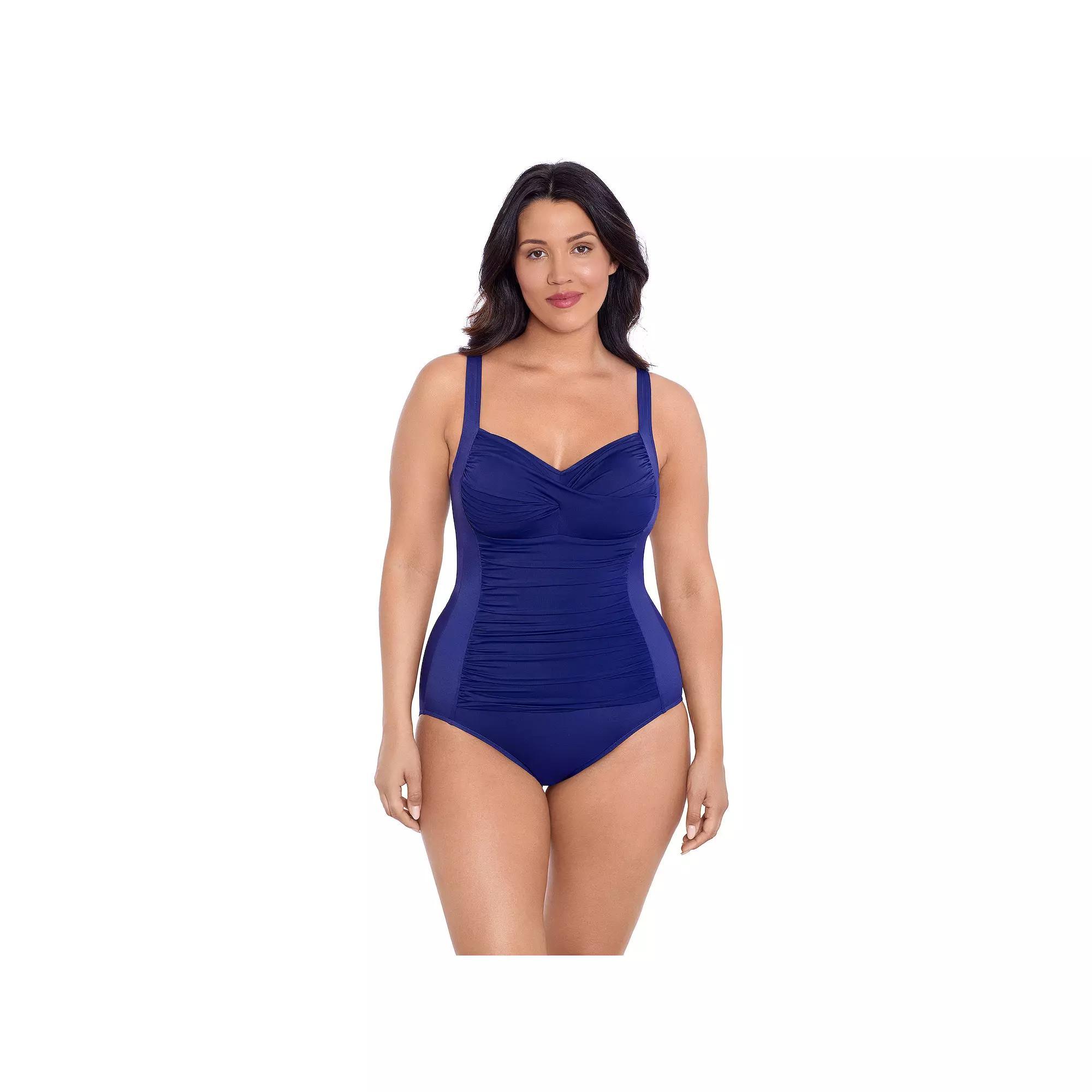 Women's Trimshaper Averi Allover Control One-Piece Swimsuit, Size: 14, Black Product Image