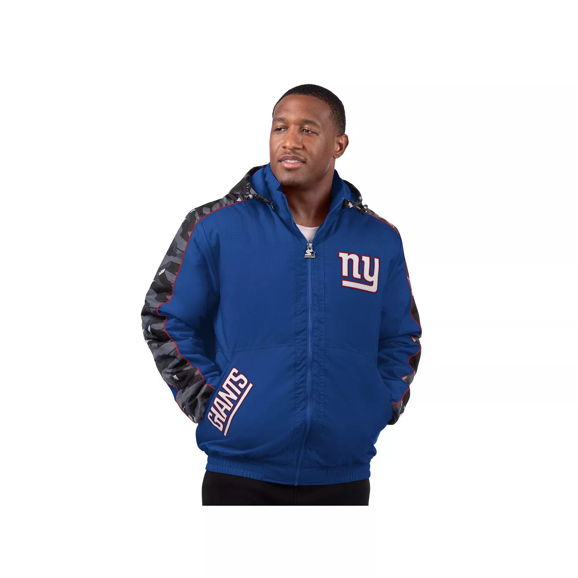 Men's Starter  Royal New York Giants Thursday Night Gridiron Full-Zip Jacket, Size: Medium, Blue Product Image