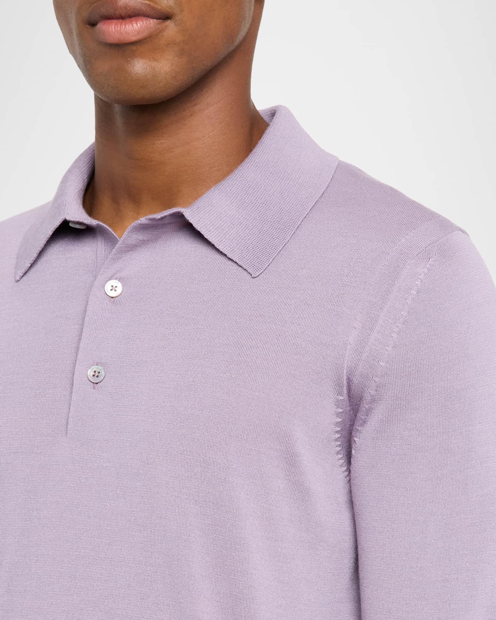 Men's Cashmere and Silk Long-Sleeve Polo Sweater Product Image