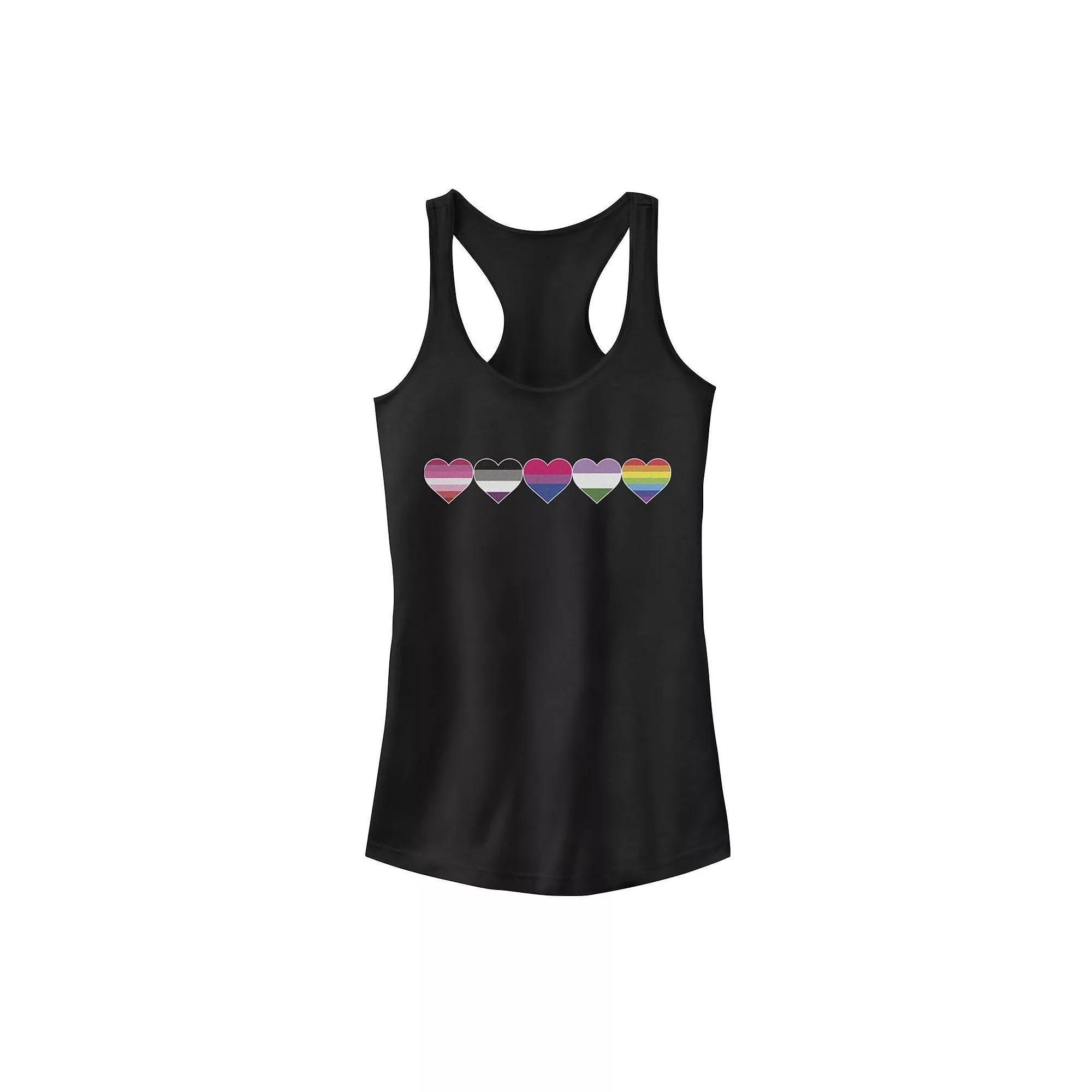 Juniors' Marvel Hero Heart Tank Top, Girl's, Size: Large, Black Product Image