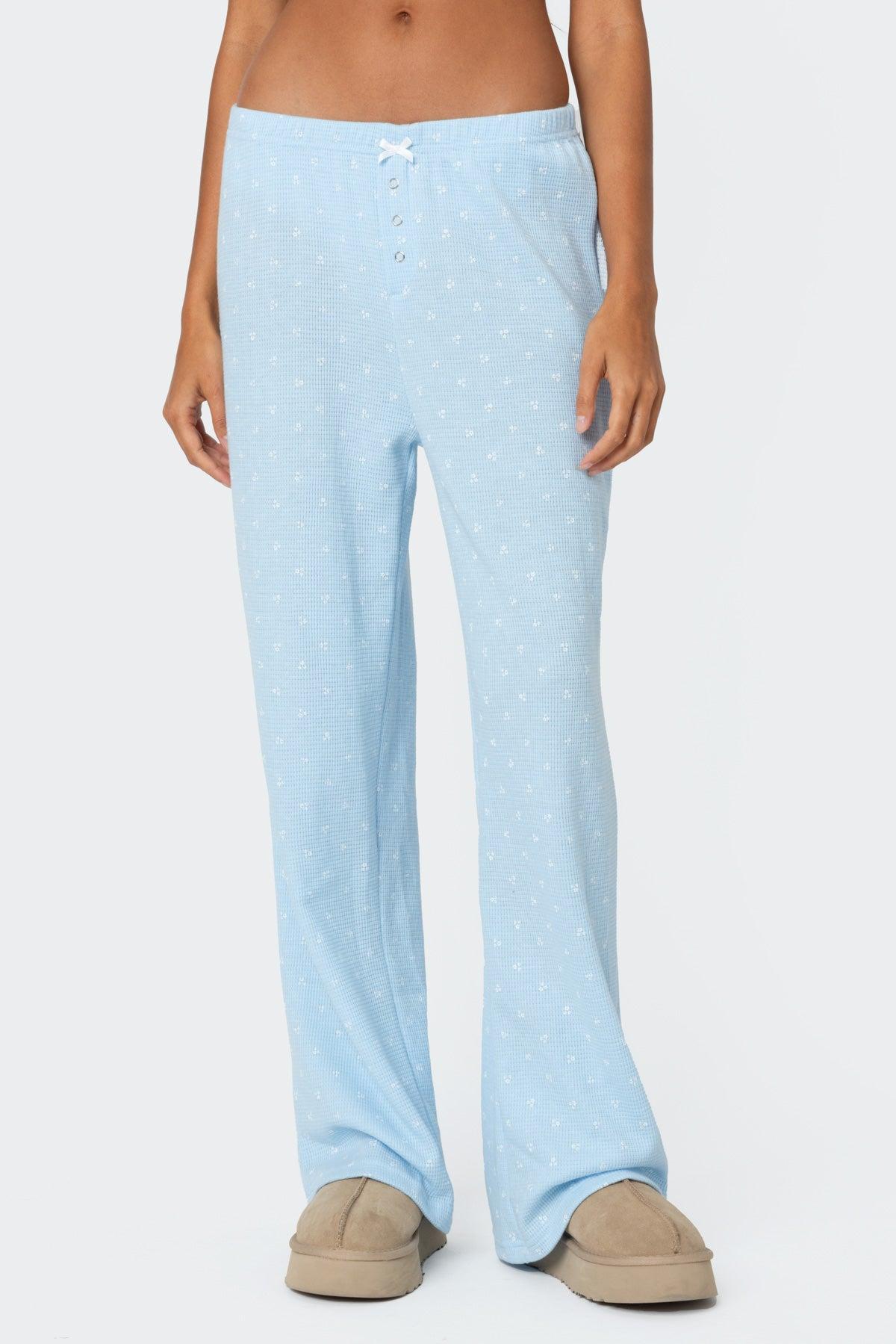 Petal Printed Waffle Pants Product Image