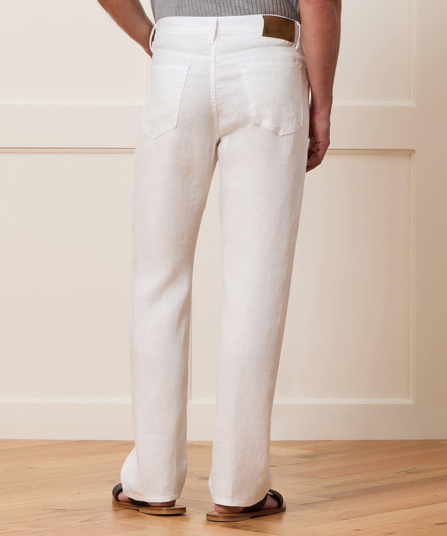 Straight Fit 5-Pocket Linen Pant Male Product Image