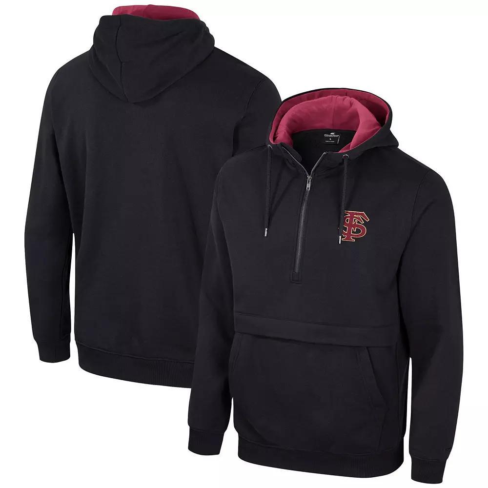 Men's Colosseum Black Louisville Cardinals Half-Zip Hoodie, Size: Medium Product Image