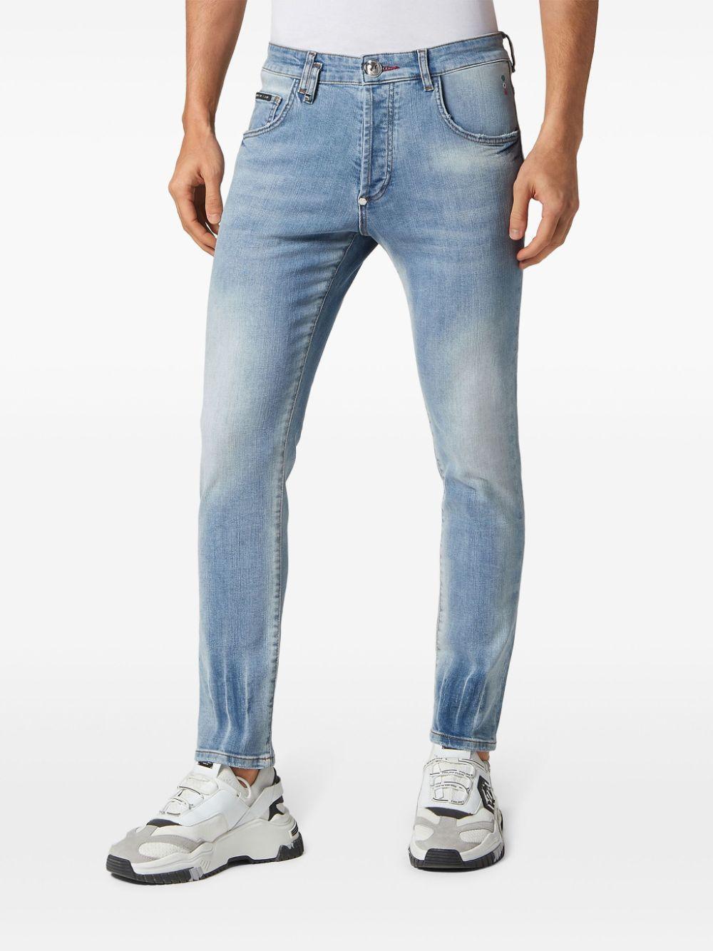 PHILIPP PLEIN Appliqué-detail Skinny Jeans In Blue Product Image
