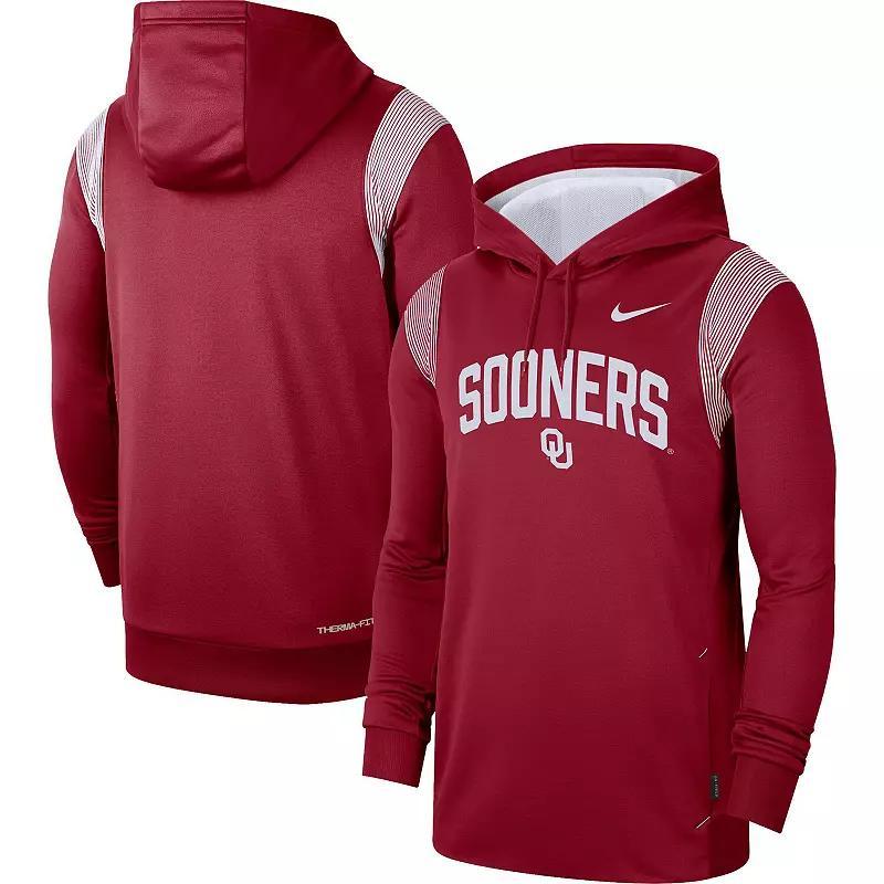 Men's Nike Crimson Oklahoma Sooners 2022 Game Day Sideline Performance Pullover Hoodie, Size: XL, Red Product Image