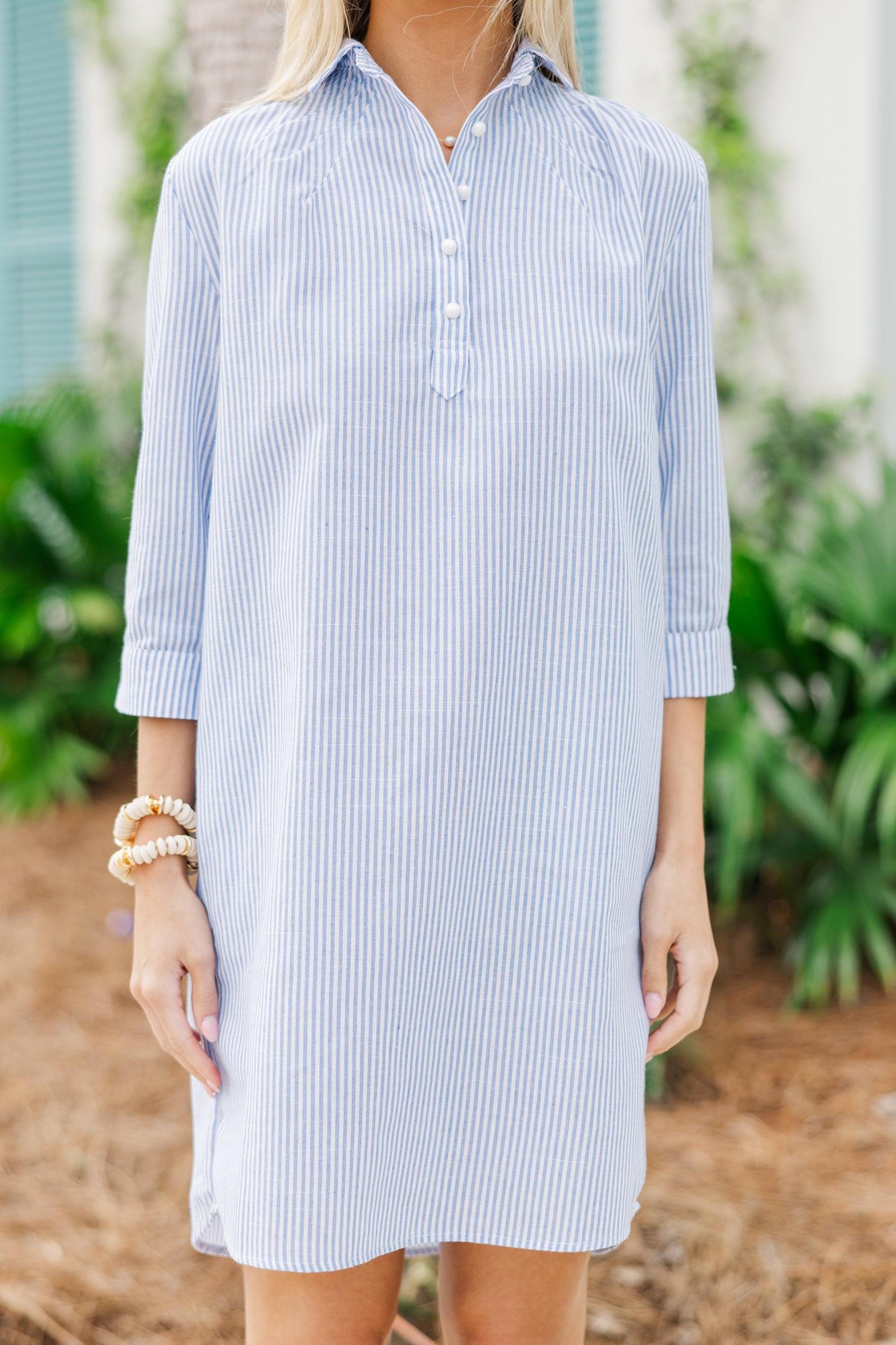 In Plain Sight Blue Striped Dress Female Product Image