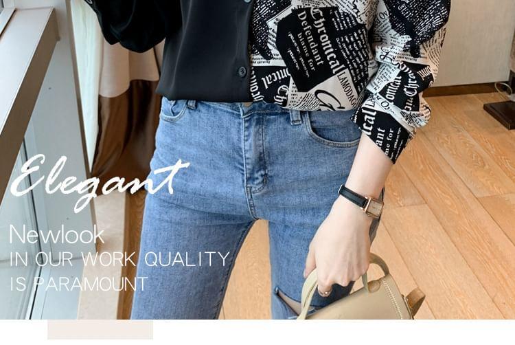 Long-Sleeve Lettering Shirt Product Image