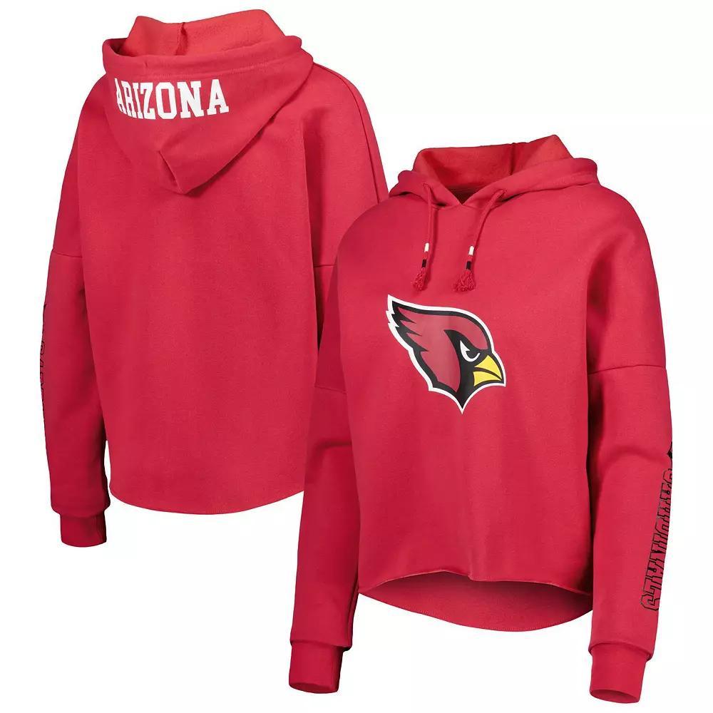 Women's New Era Cardinal Arizona Cardinals Foil Sleeve Pullover Hoodie, Size: XL, Red Product Image