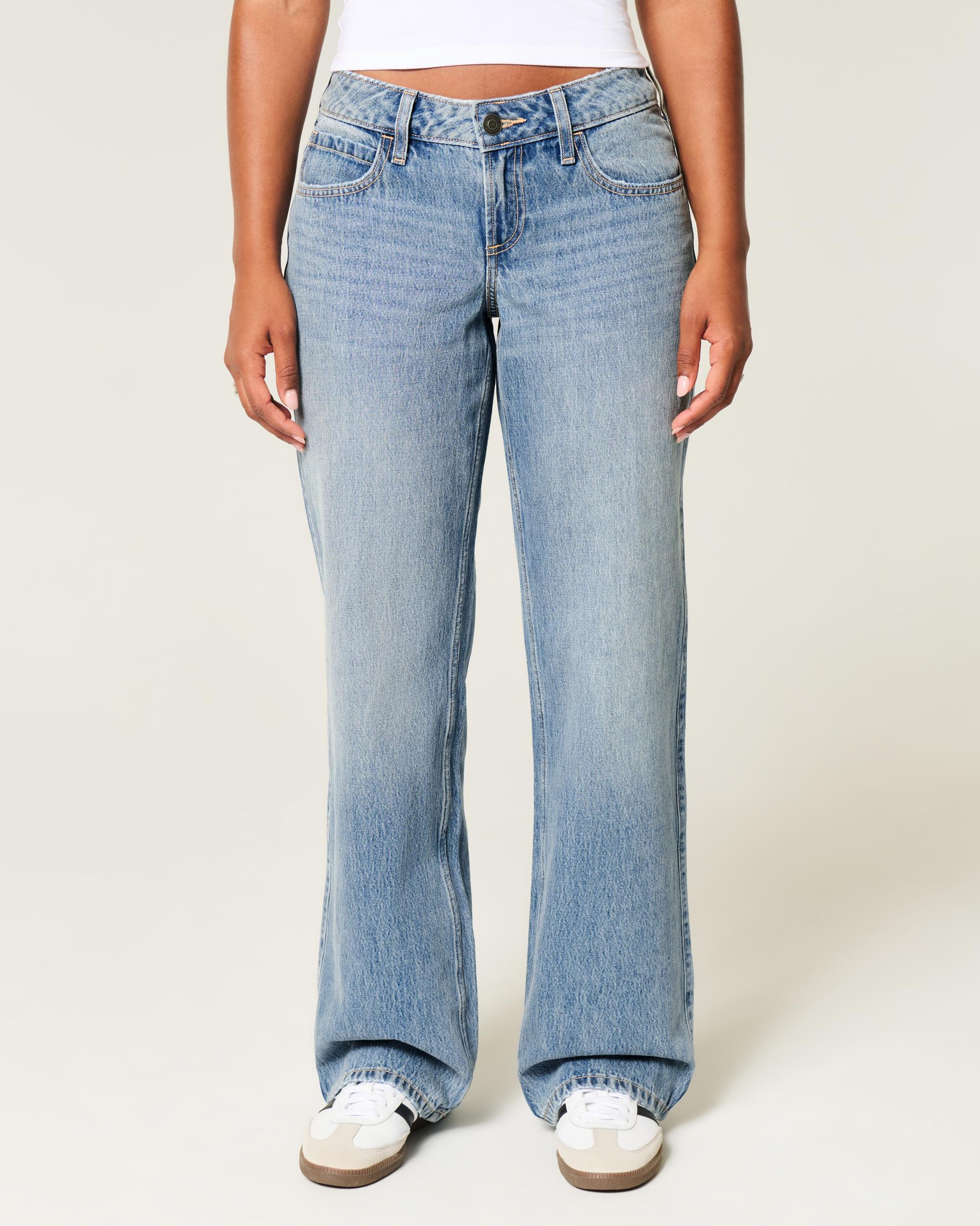 Curvy Low-Rise Medium Wash Baggy Jeans Product Image