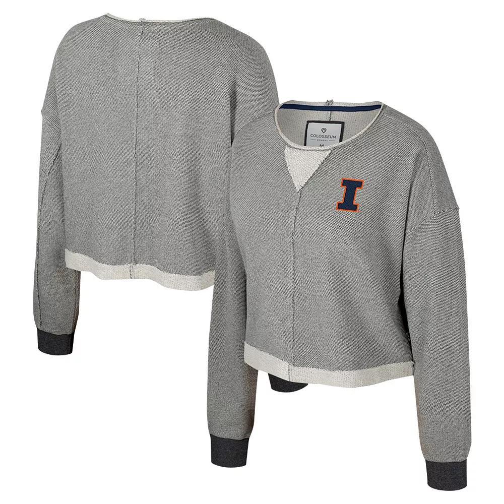 Women's Colosseum Charcoal Oregon State Beavers Magnum Scoop Neck Cropped Pullover Sweatshirt, Size: XXL Product Image