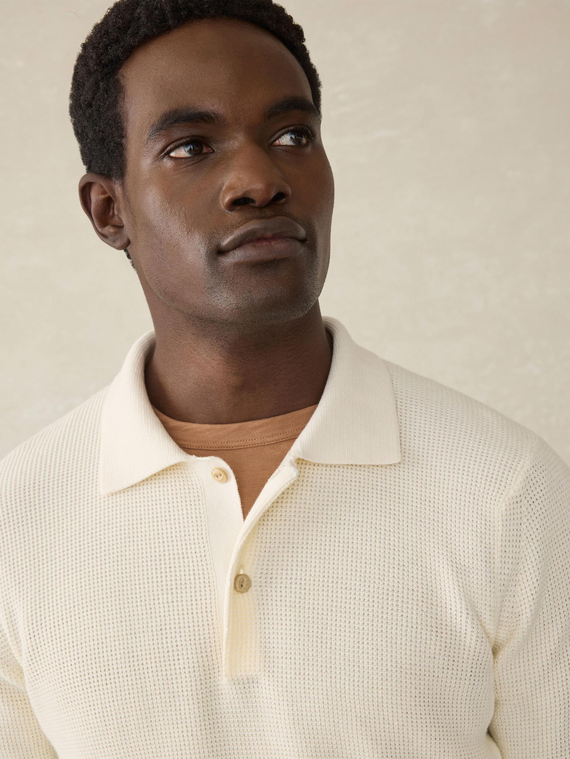 Sunwashed Sweater Polo - White Shell Male Product Image