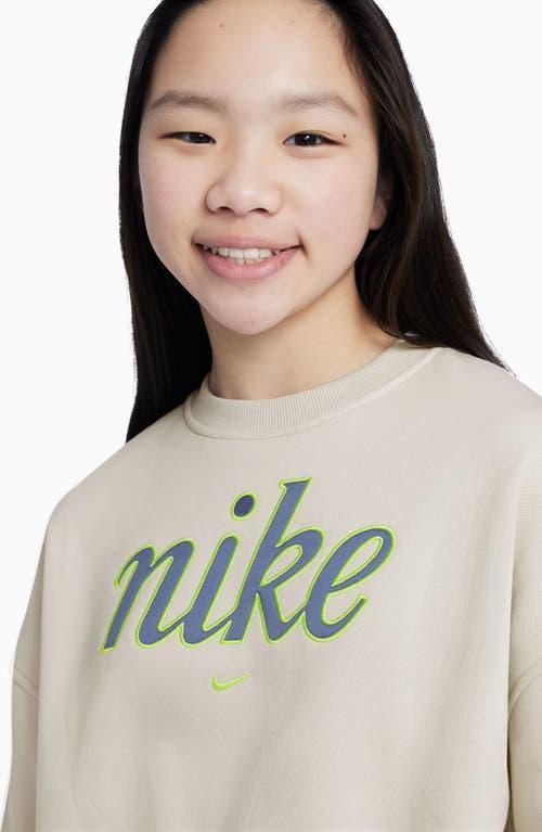Nike Kids' Sportswear Graphic Sweatshirt in Light Bone/Volt at Nordstrom, Size Xs Product Image
