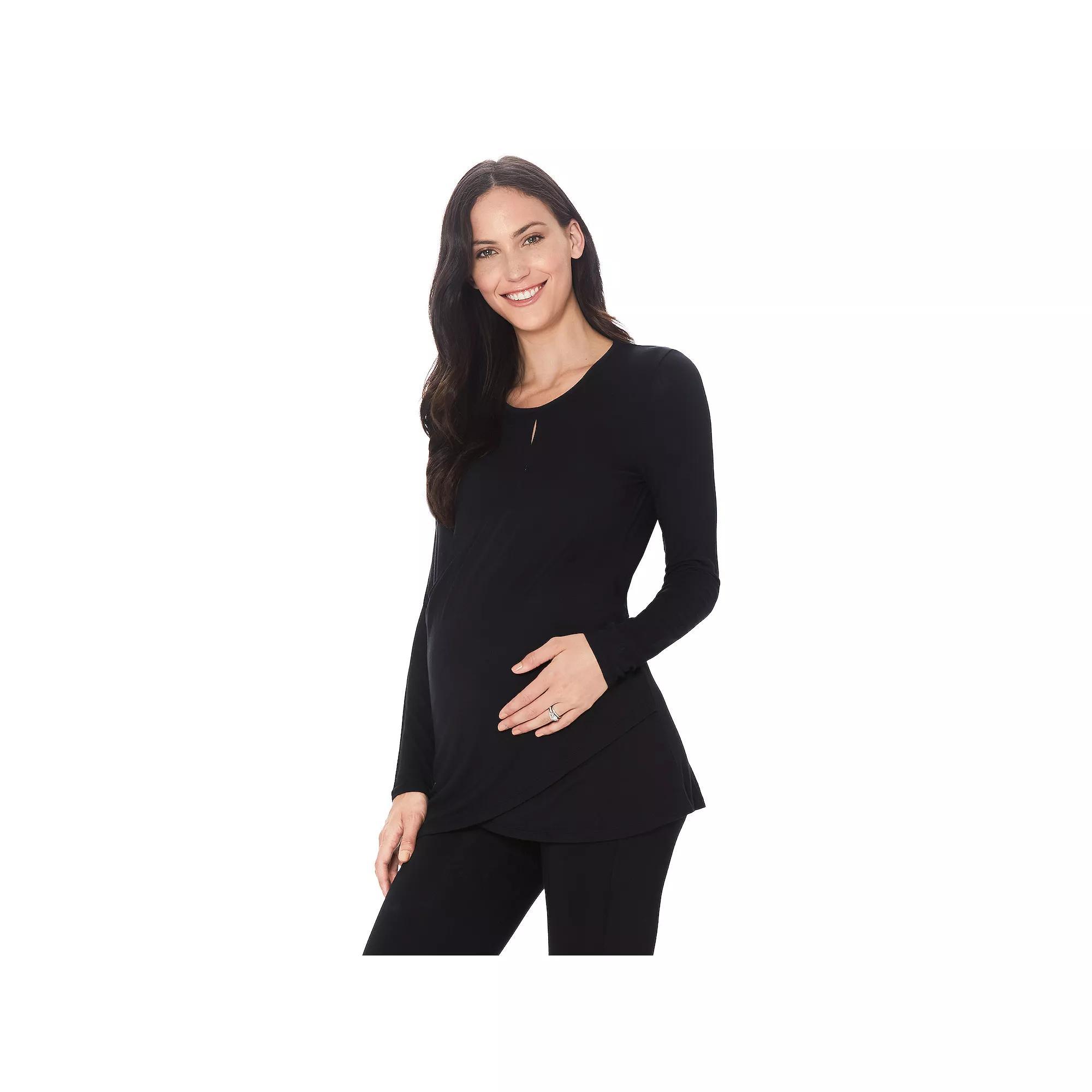 Maternity Cuddl Duds Softwear with Stretch Wrap Front Top, Womens Product Image