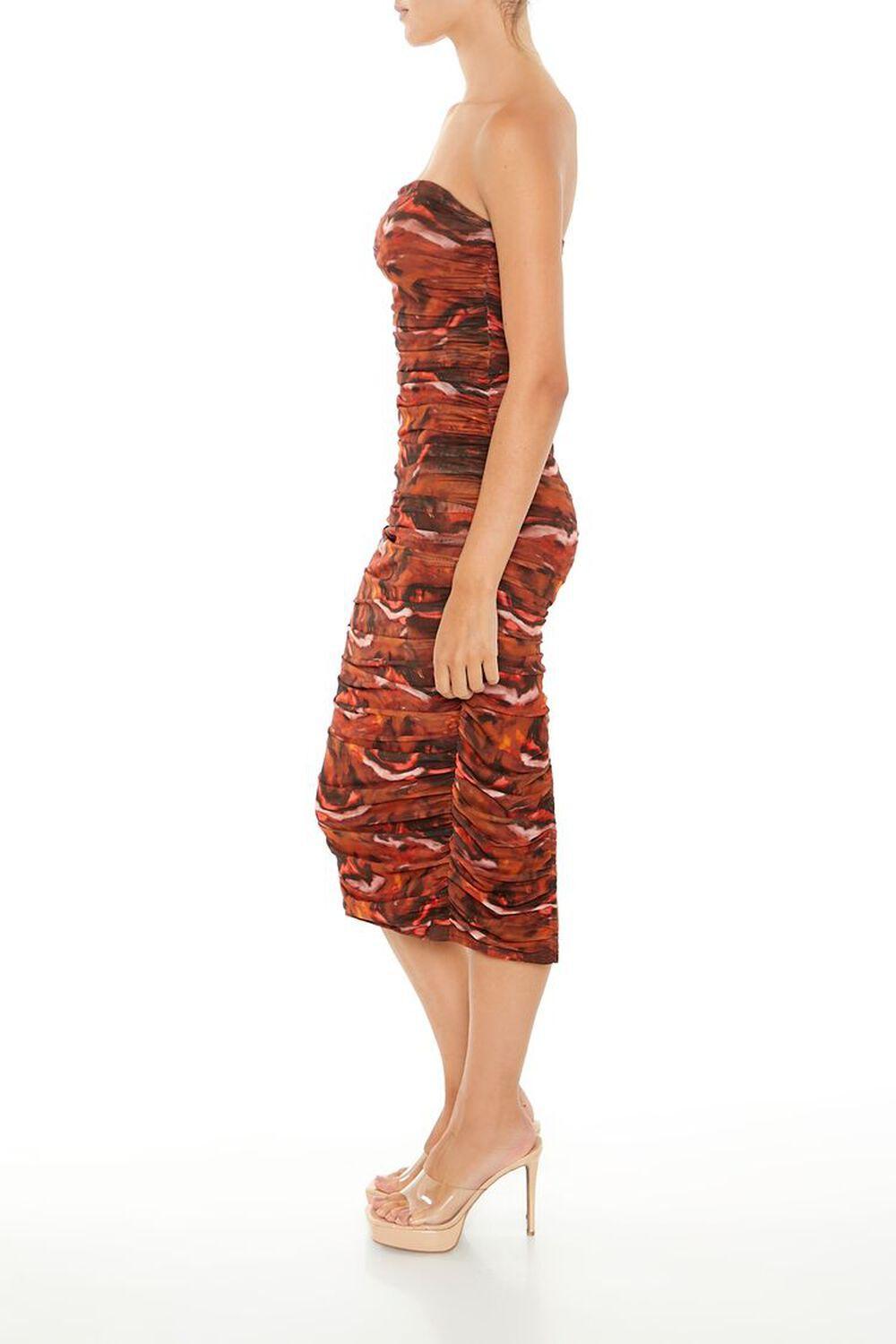 Ruched Abstract Tube Midi Dress | Forever 21 Product Image