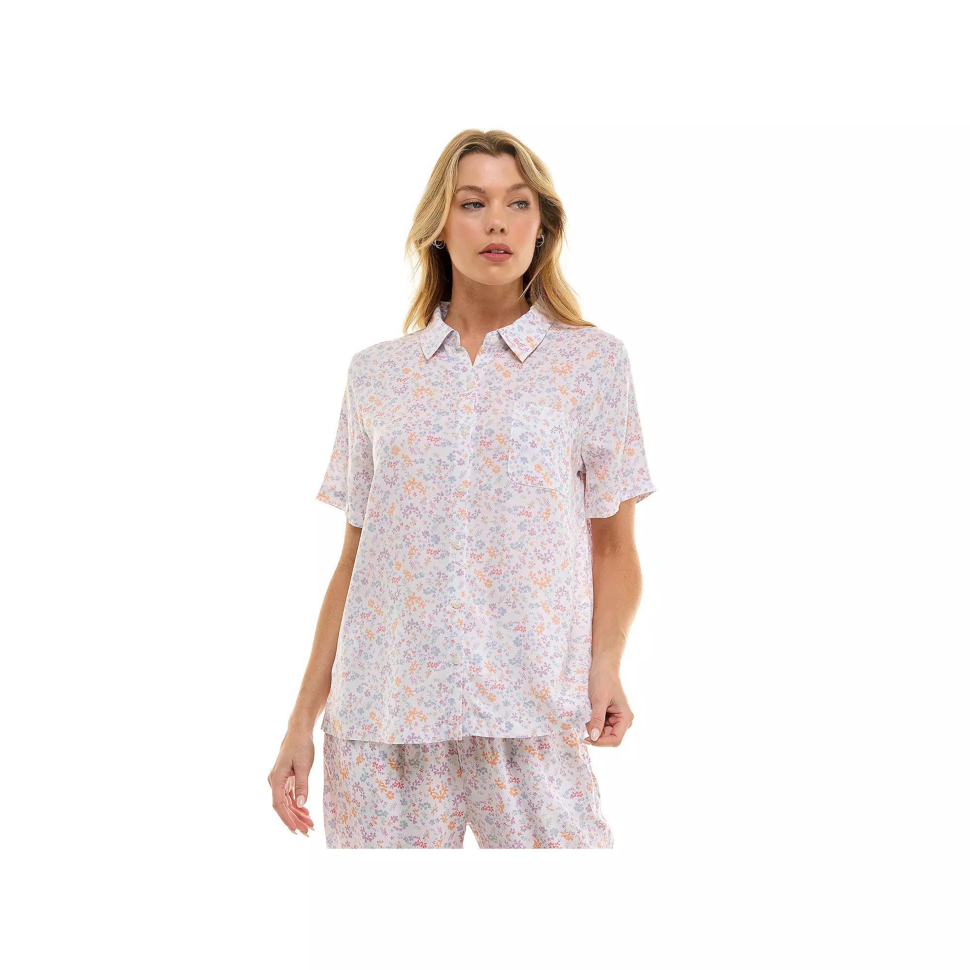 Women's Croft & Barrow® Woven Rayon Pajama Top, Size: Medium, Amala Ditsy Product Image