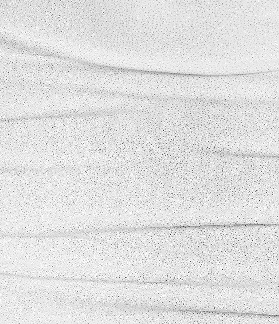 B. Darlin Glitter Ruched Cowl Neck Long Dress Product Image