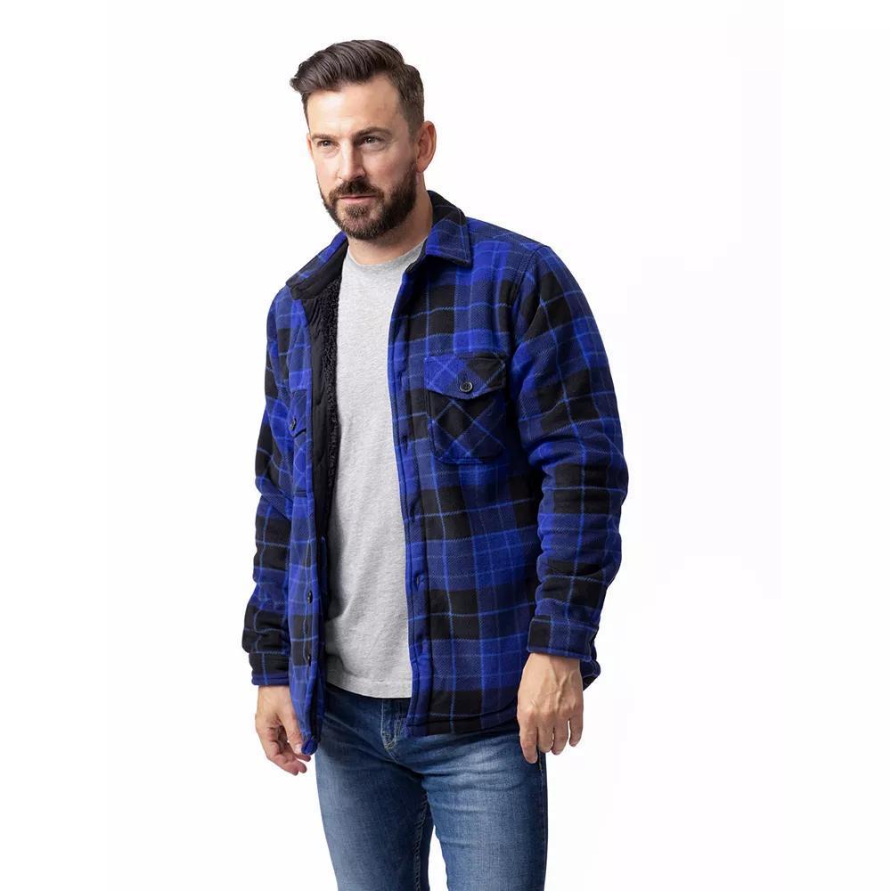 Men's Heat Holders Heatweaver Lined Fleece Shirt Jacket, Size: XXL, Blue Black Product Image