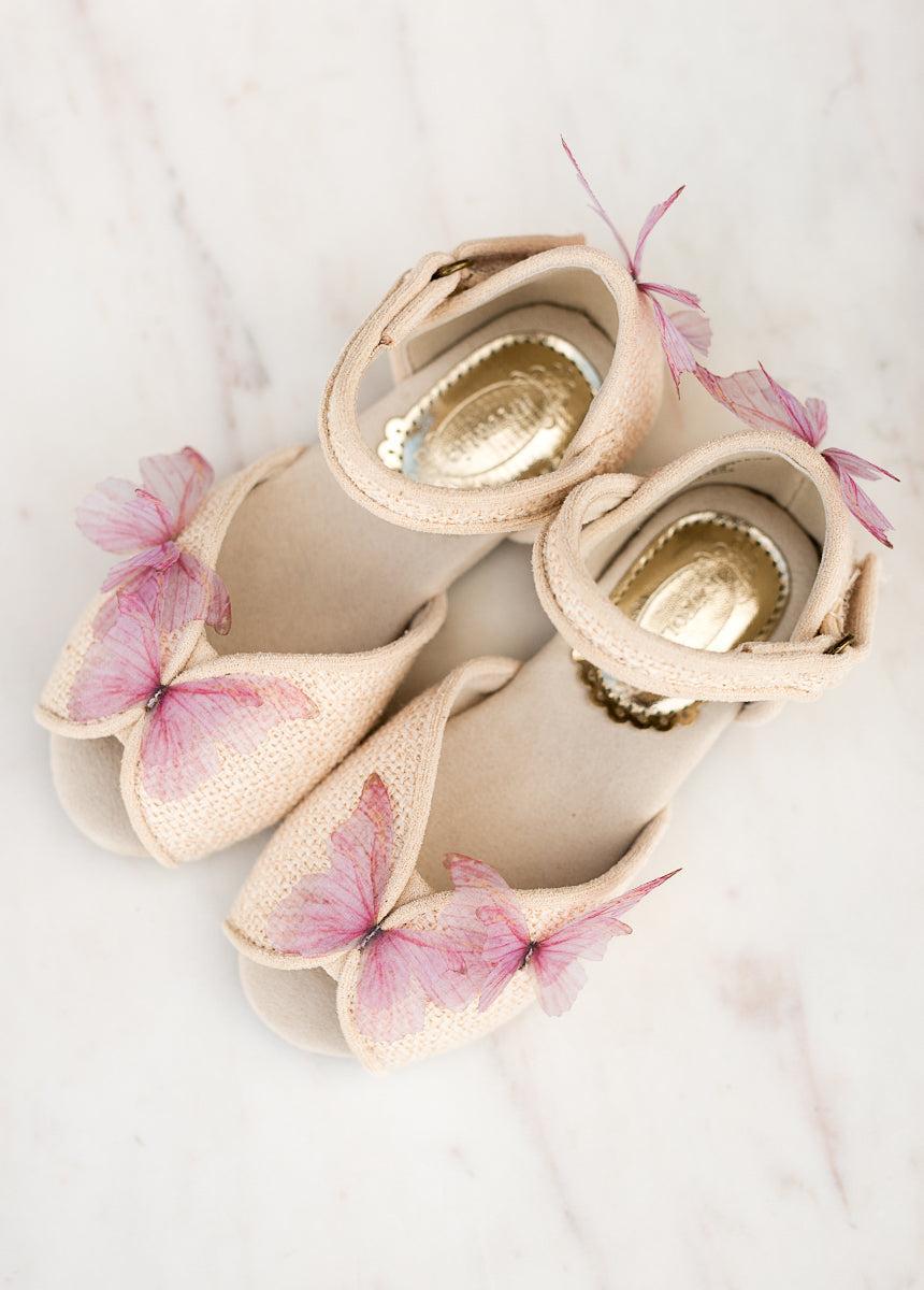 Mercedes Peep Toe Flats in Pale Blue Girls Product Image