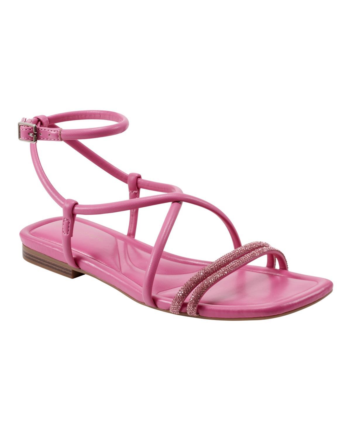 Marc Fisher Womens Lakity Strappy Square Toe Flat Sandals Product Image