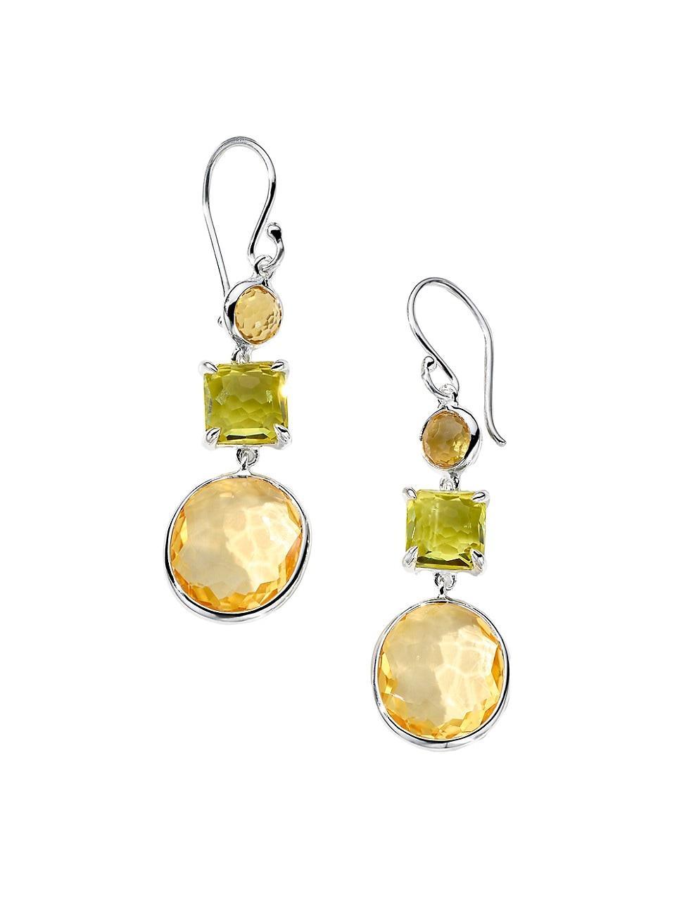 Womens Rock Candy Sterling Silver & Citrine Triple-Drop Earrings Product Image