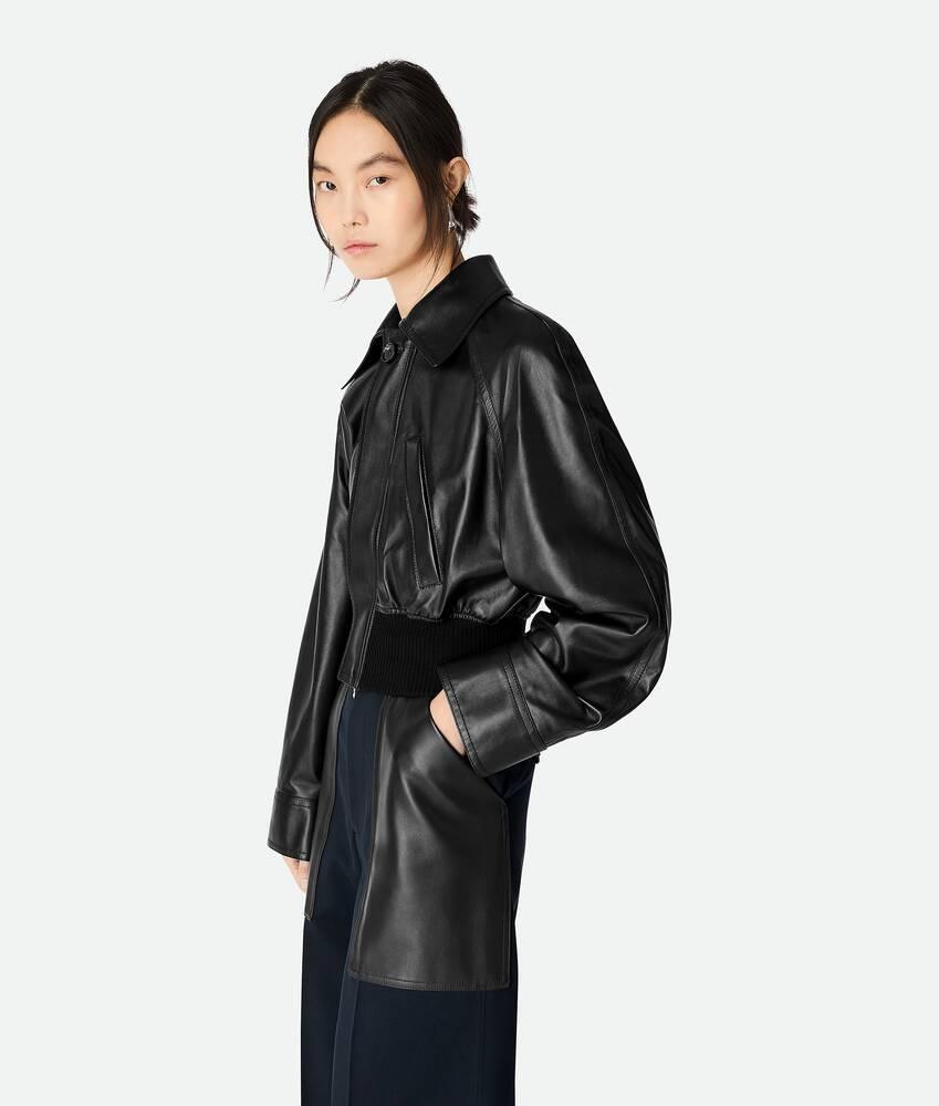 Women's Light Leather Blouson in Black Product Image