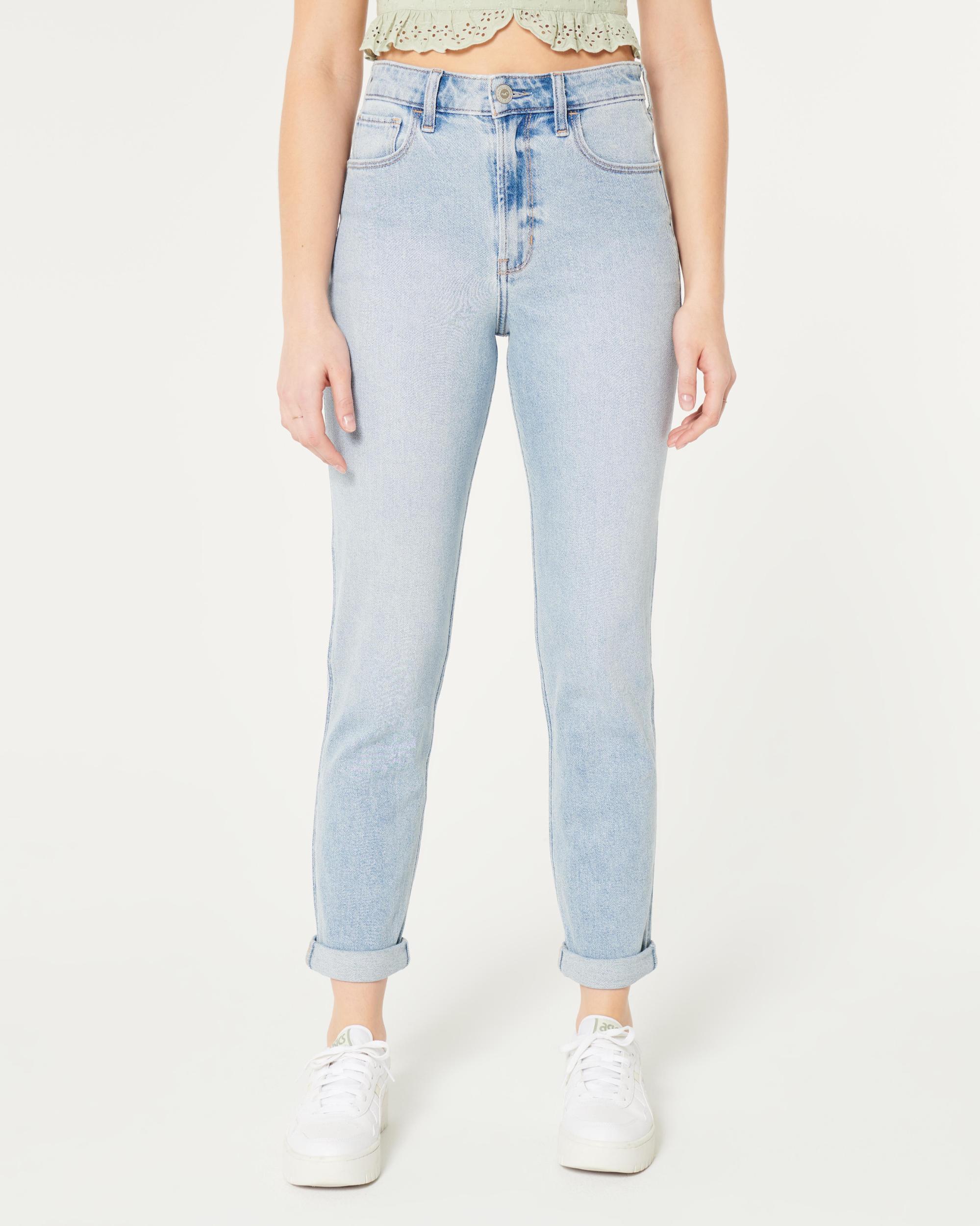 Ultra High-Rise Washed Black Mom Jeans Product Image