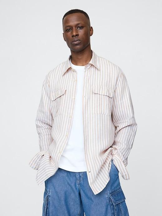 100% Linen Classic Shirt Product Image