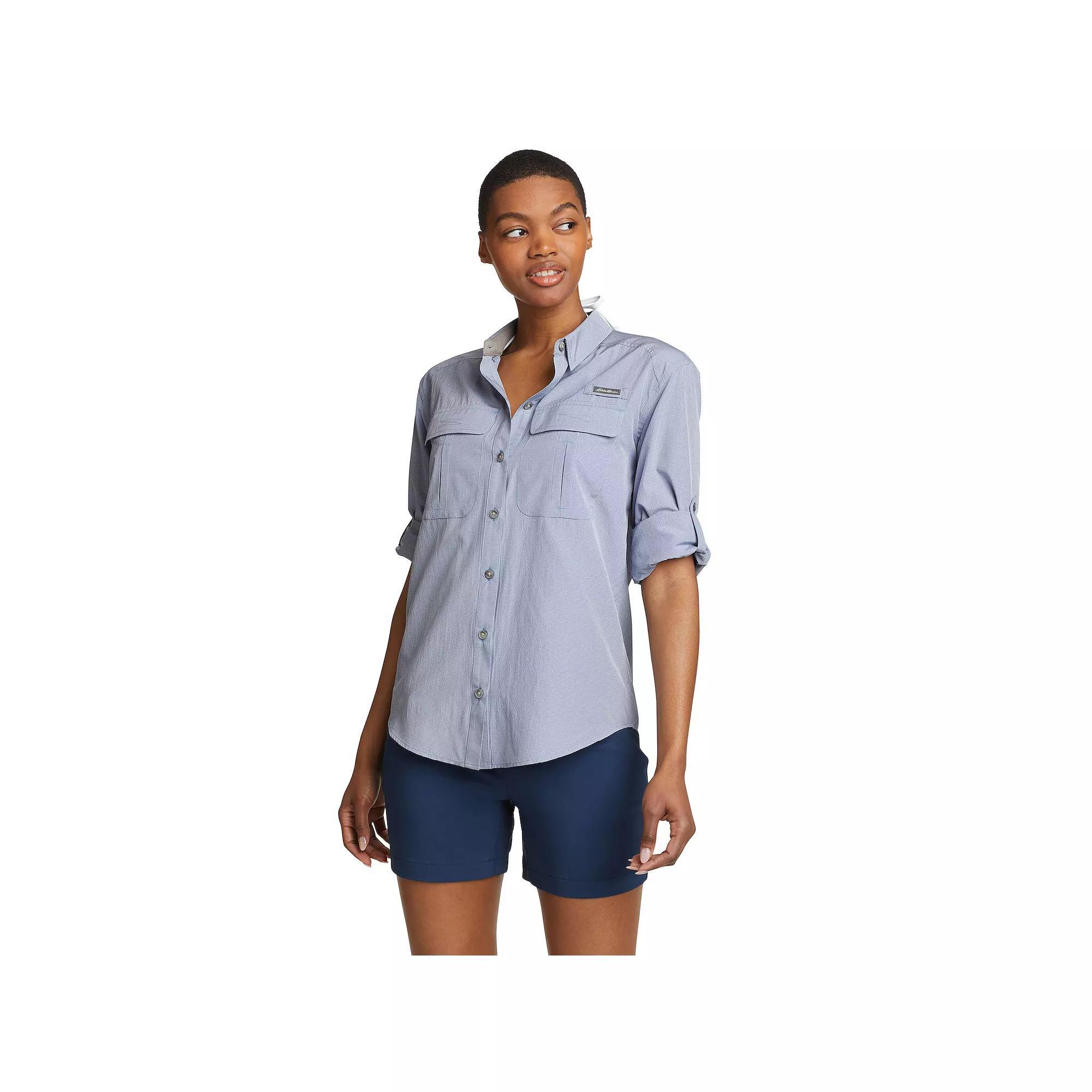 Women's Eddie Bauer Long Sleeve UPF Field Shirt, Size: XXL, Blue Product Image