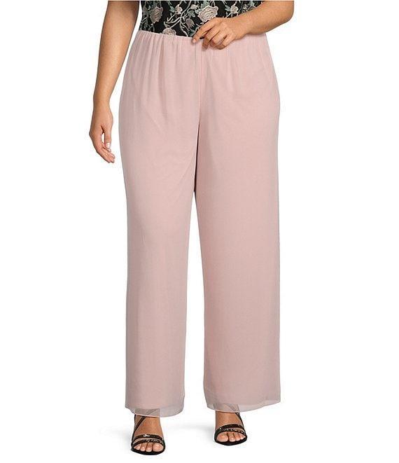 Alex Evenings Plus Size Silky Chiffon Pants Product Image