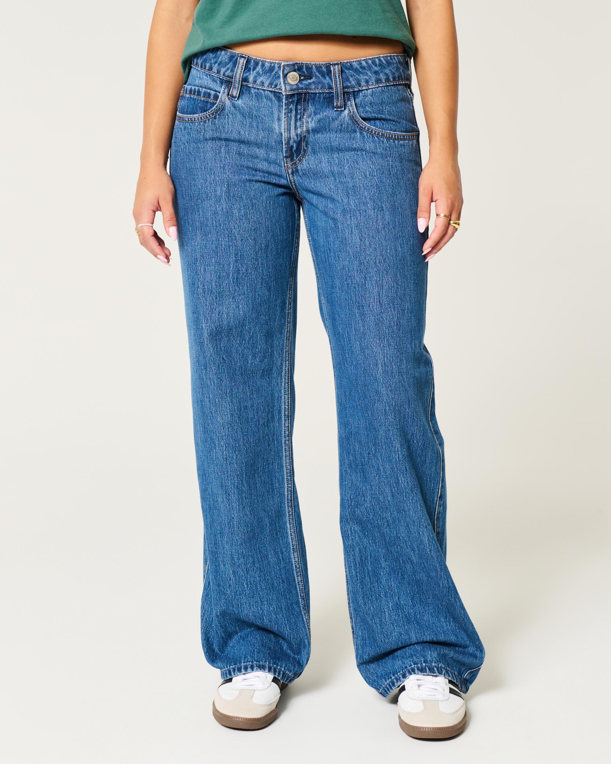 Low-Rise Medium Wash Baggy Jeans Product Image