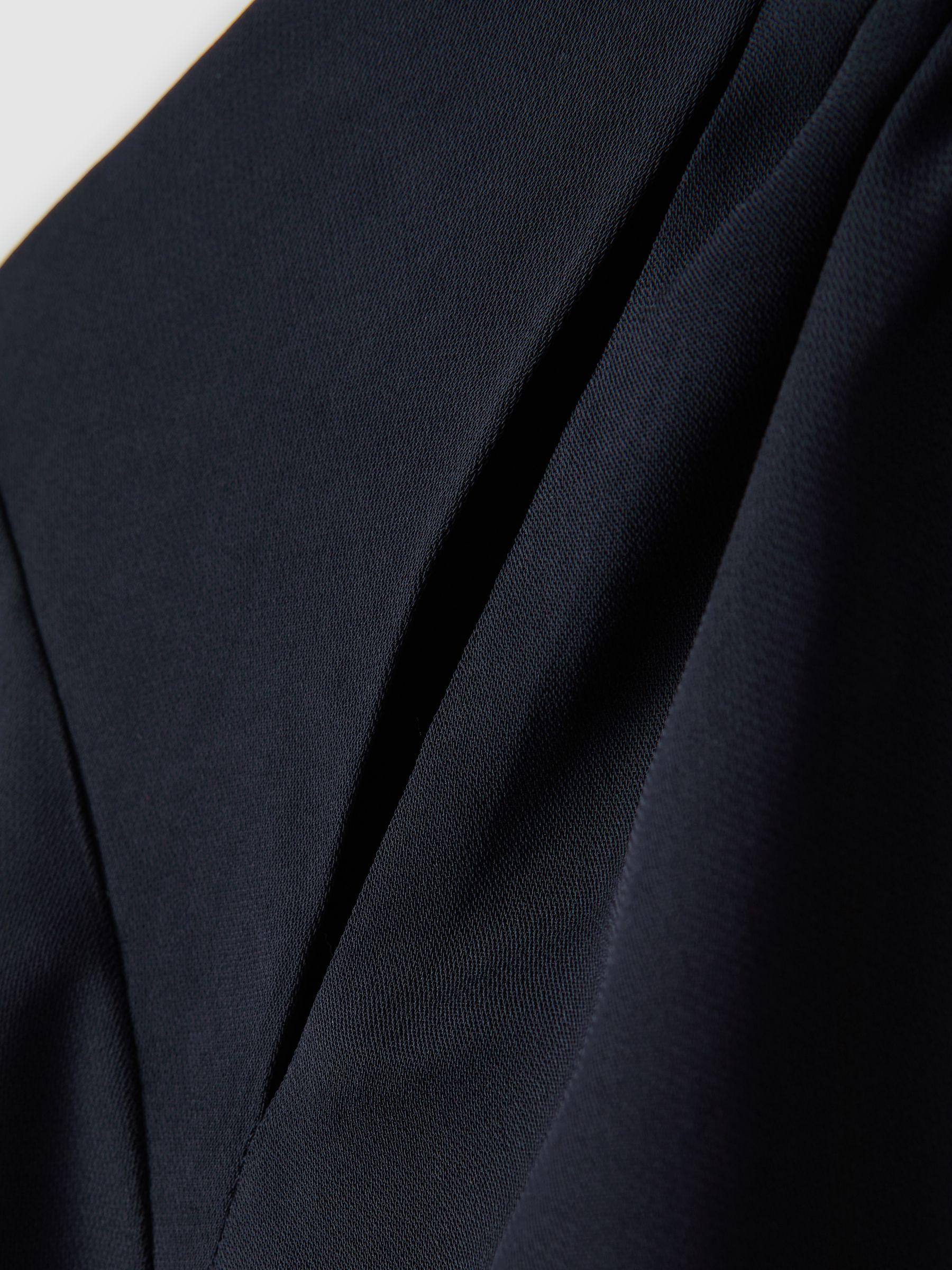 Flute Sleeve Midi Dress in Navy Product Image